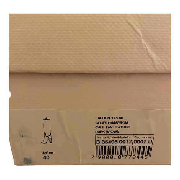 Alexandre Birman Lauren Ttk 90 Leather Heeled Boots Knee High Dark Brown Size 40 - Picture 14 of 14